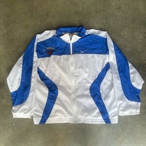 RARE VINTAGE 90s MADE IN PHILIPPINES WHITE AND BLUE TRENDY WINDBREAKER